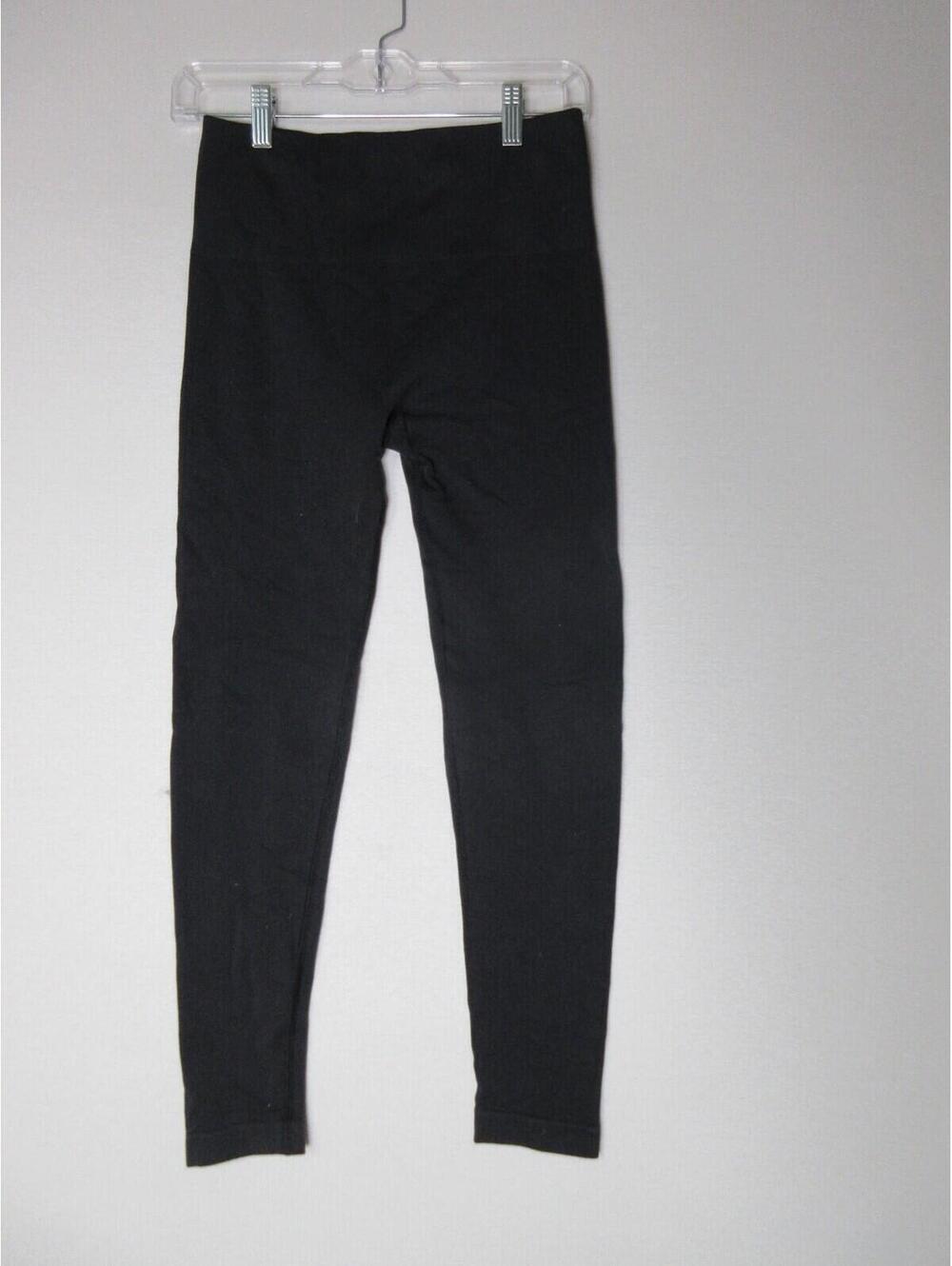Gaiam Girls Stretch Mid Rise Leggings Skinny Leg Elastic Waist Size M Black